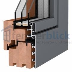 Profilquerschnitt Duoline-88 (Meranti + Alu)