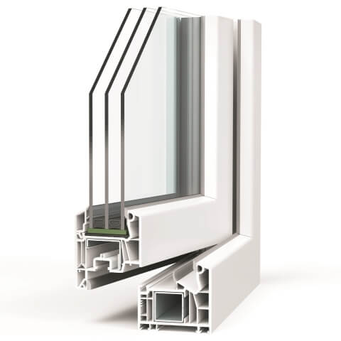 Technischer Profilquerschnitt VEKA Softline 76 MD